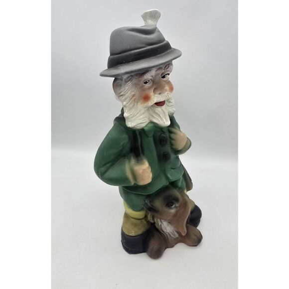 Vintage West Germany Garden Gnome ( A 105 ) Hunter W/ Rifle And Dog - Picture 8 of 13